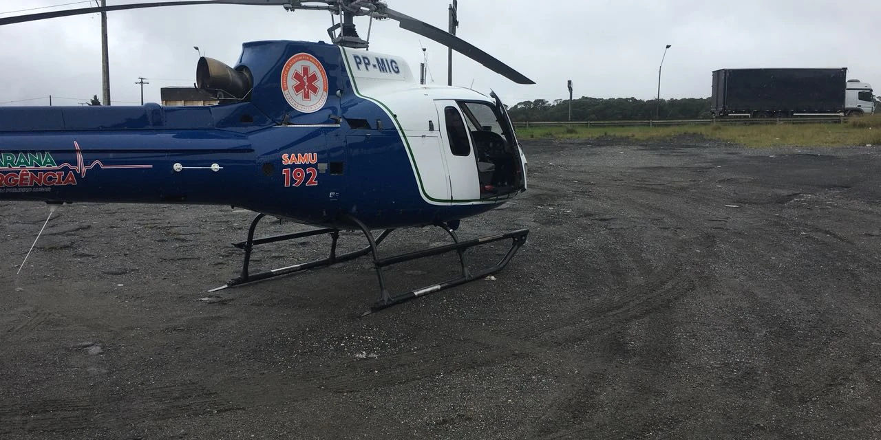 Com ajuda do Samu bebê é levado à Curitiba pela equipe aeromédica