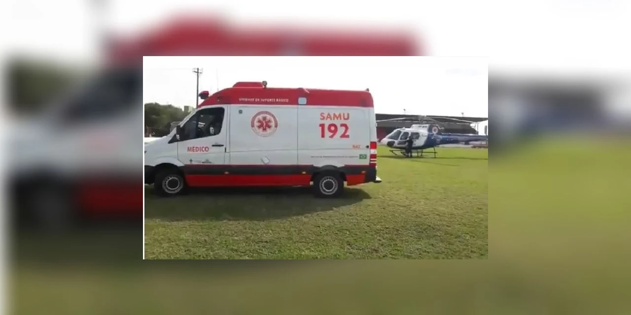 Serviço aeromédico do Samu atende recém-nascido em Telêmaco Borba