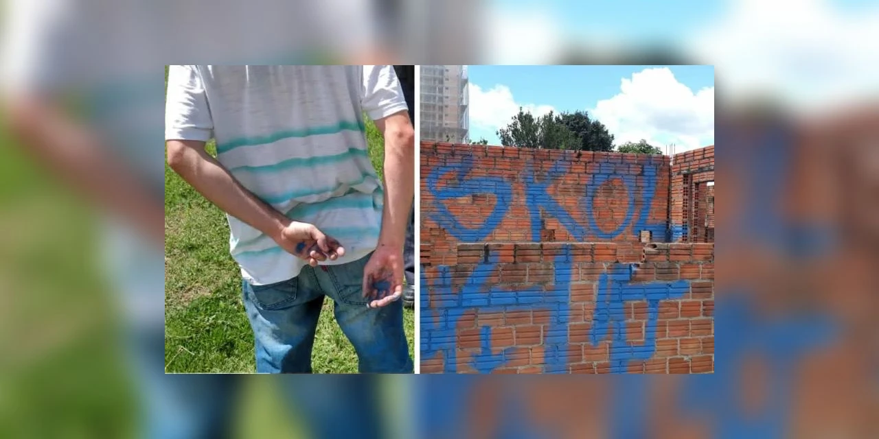 Pichador é preso em flagrante pela GM, após ato de vandalismo  