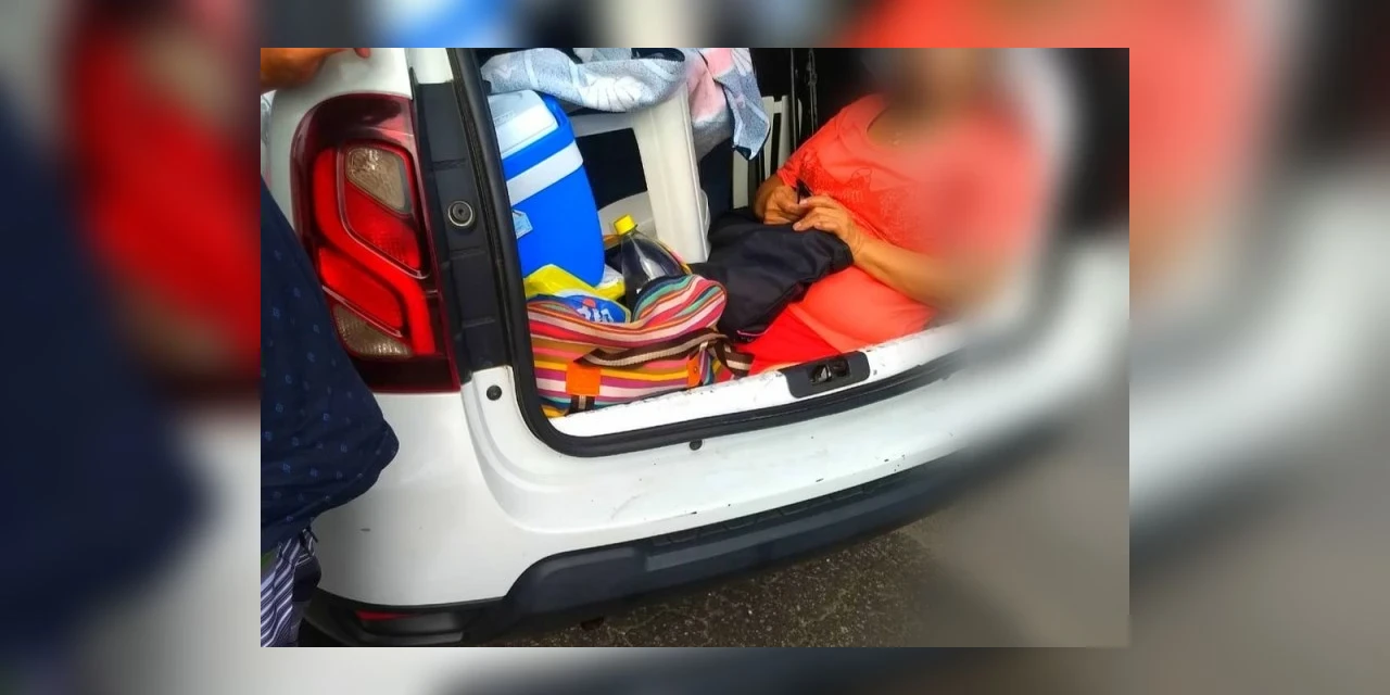 Polícia flagra motorista levando sogra em porta-malas de carro em Florianópolis