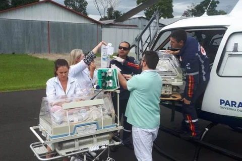 Equipe aeromédico do Samu realiza transferência de recém-nascido para capital