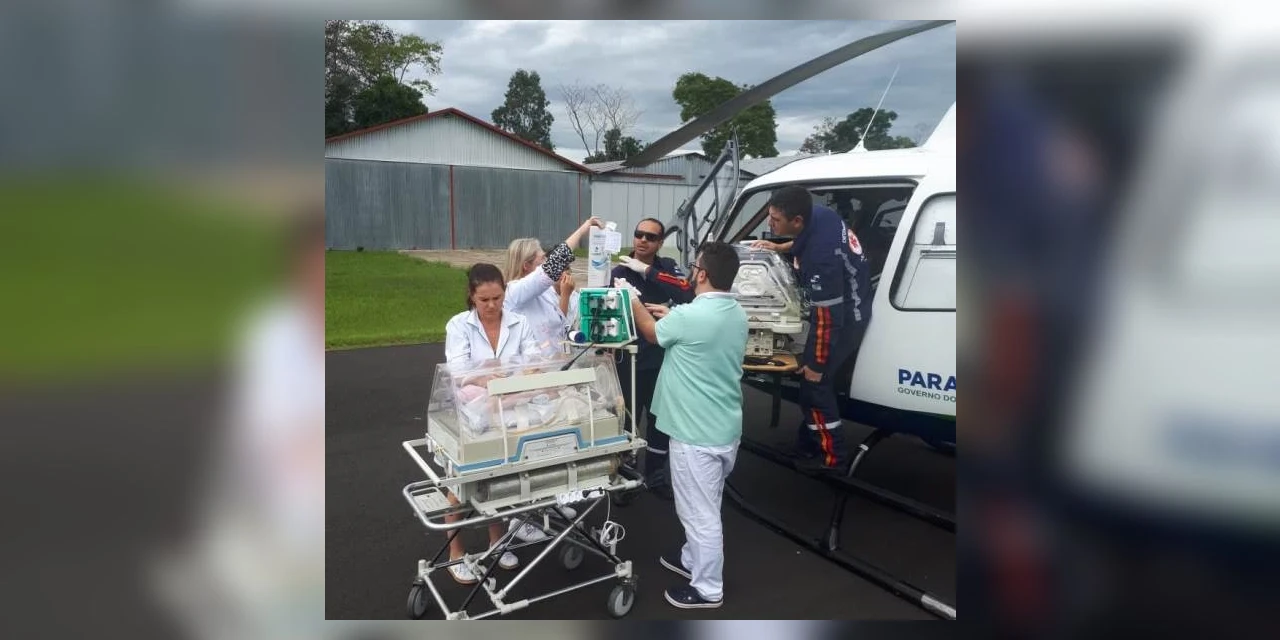 Equipe aeromédico do Samu realiza transferência de recém-nascido para capital