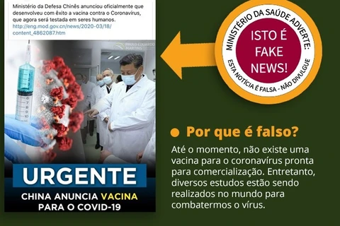 China anuncia vacina para coronavírus é fake news