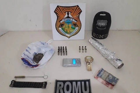 GM apreende drogas e munições após homem efetuar disparos em via publica no Shangrilá