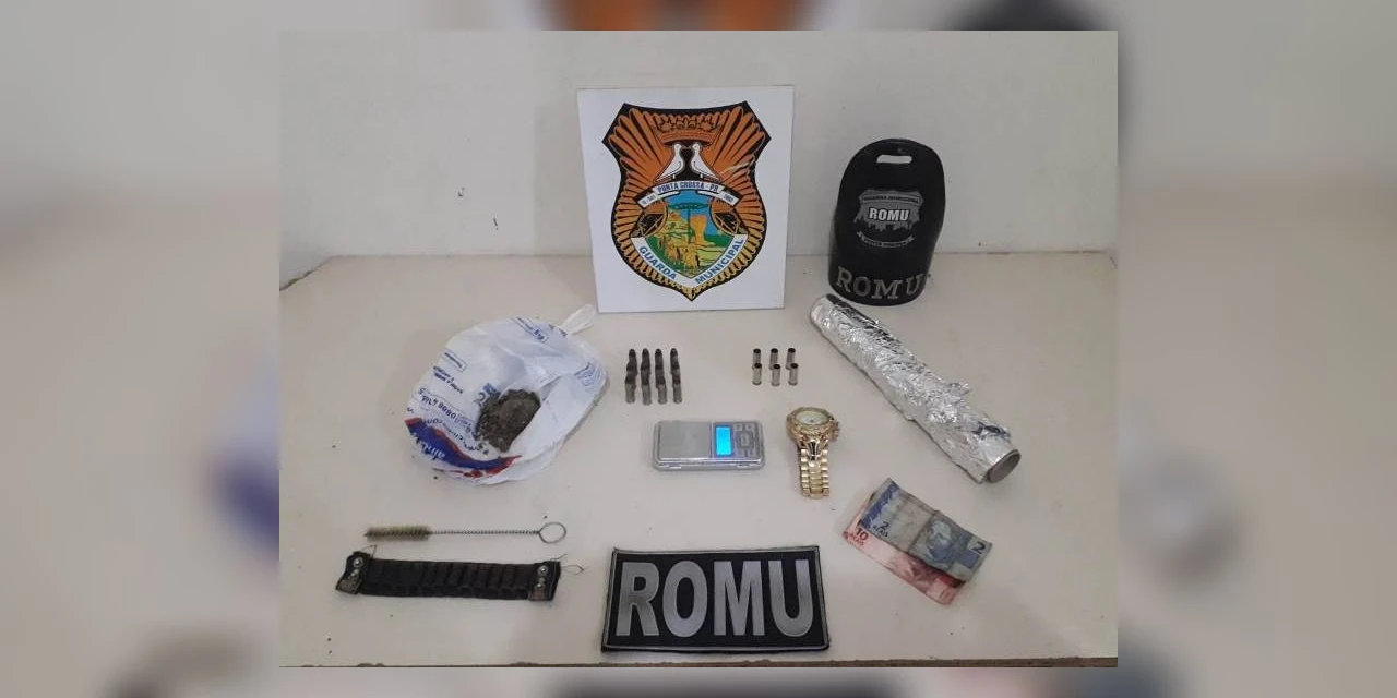 GM apreende drogas e munições após homem efetuar disparos em via publica no Shangrilá