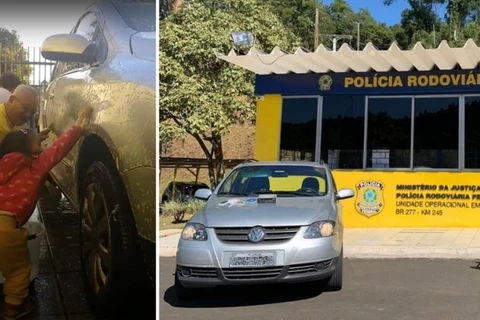 PRF recupera carro roubado e família agradece: ‘nosso único carro, sem seguro’