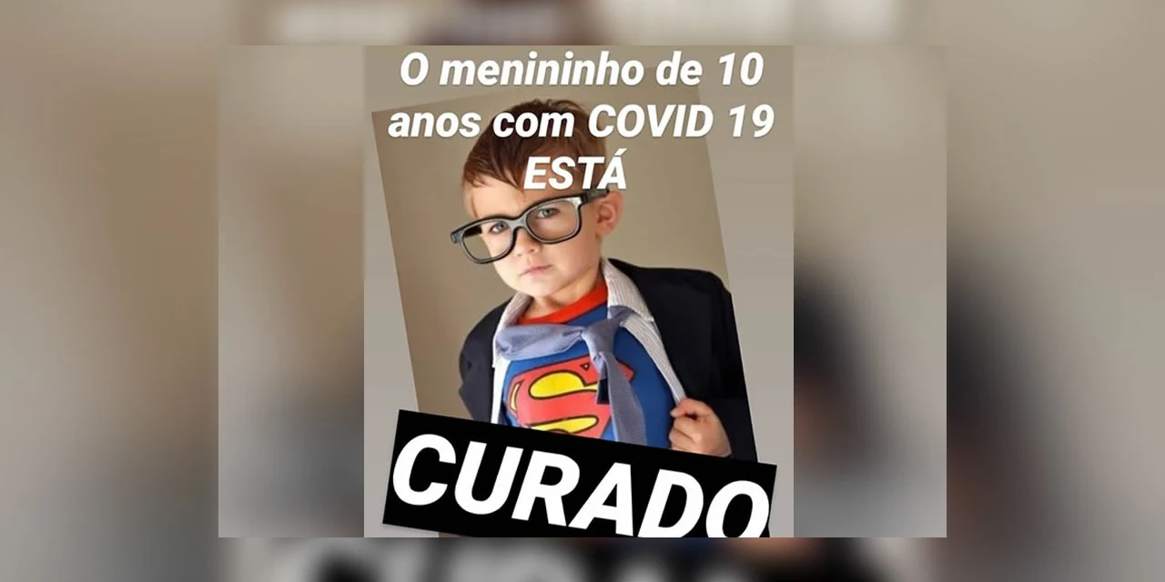 Criança de 10 anos com covid-19 esta curada; diz Rangel