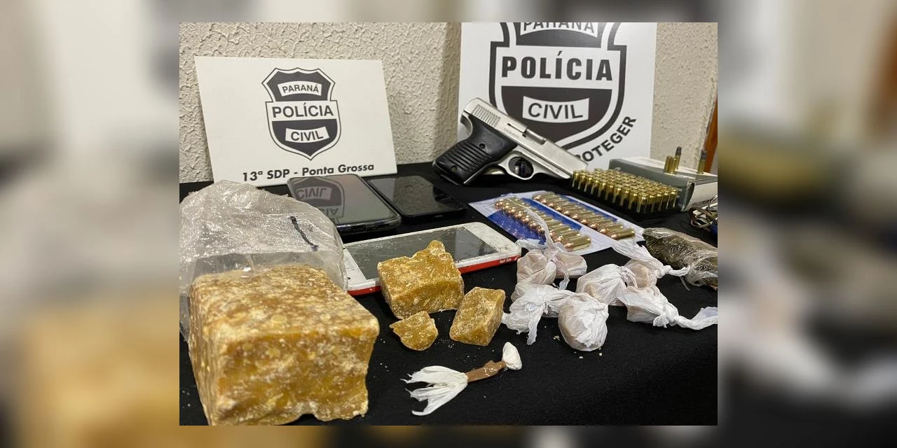 Policia civil prende mãe e filho por trafico de drogas em Ponta Grossa