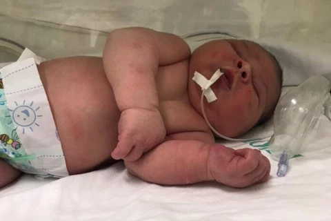 Menino nasce com 5,2 kg e chama atenção em hospital do Paraná