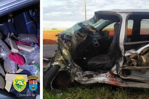 Traficante morre ao sofrer acidente com veiculo carregado de maconha