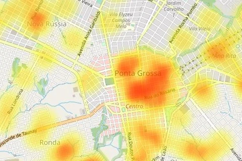 Veja o mapa de covid-19 em Ponta Grossa