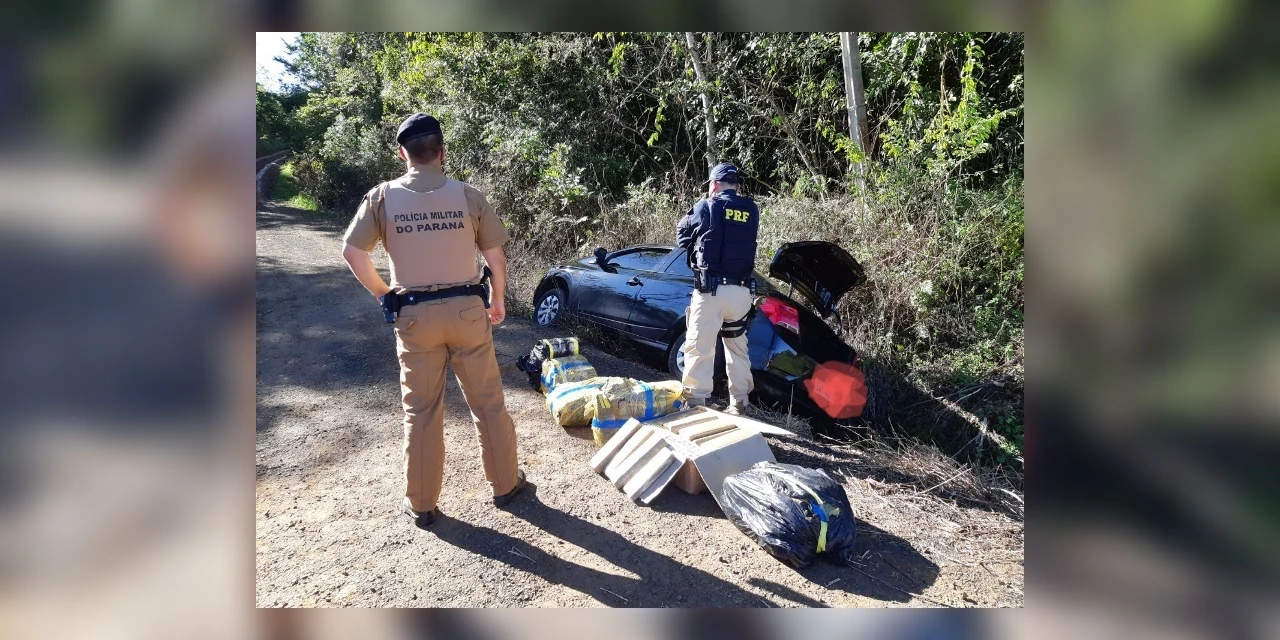 PRF e PM apreendem mais de 130 quilos de maconha em Irati