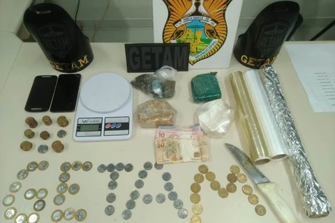 Getam da Guarda apreende drogas e individuo com tornozeleira eletrônica em PG