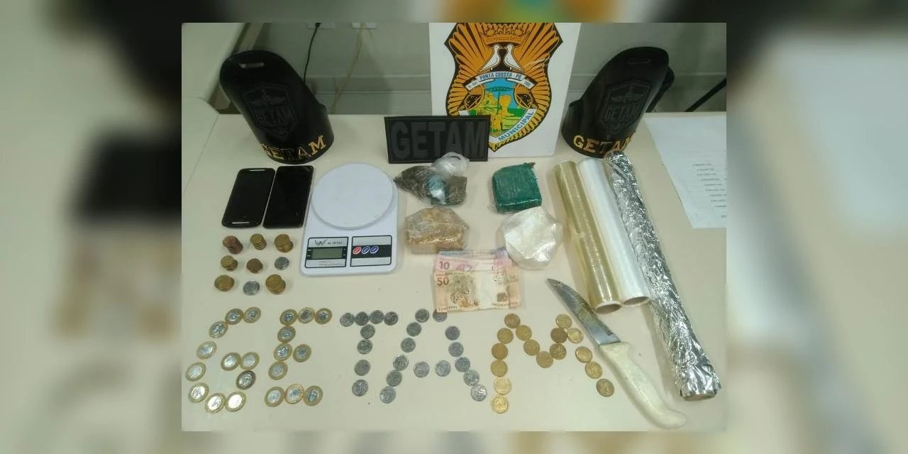 Getam da Guarda apreende drogas e individuo com tornozeleira eletrônica em PG