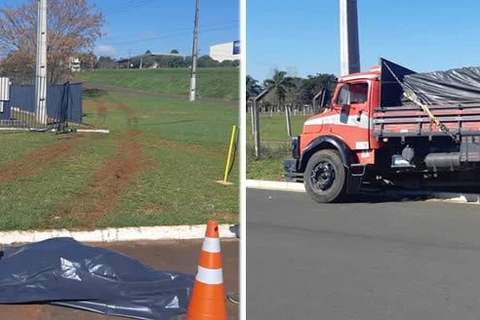 Motorista se joga de caminhão desgovernado, mas morre atropelado pelo próprio veiculo