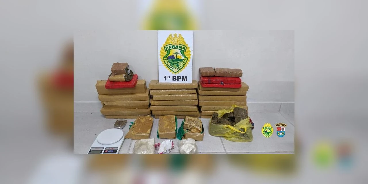 Choque da PM apreende mais de 30 quilos de drogas em PG