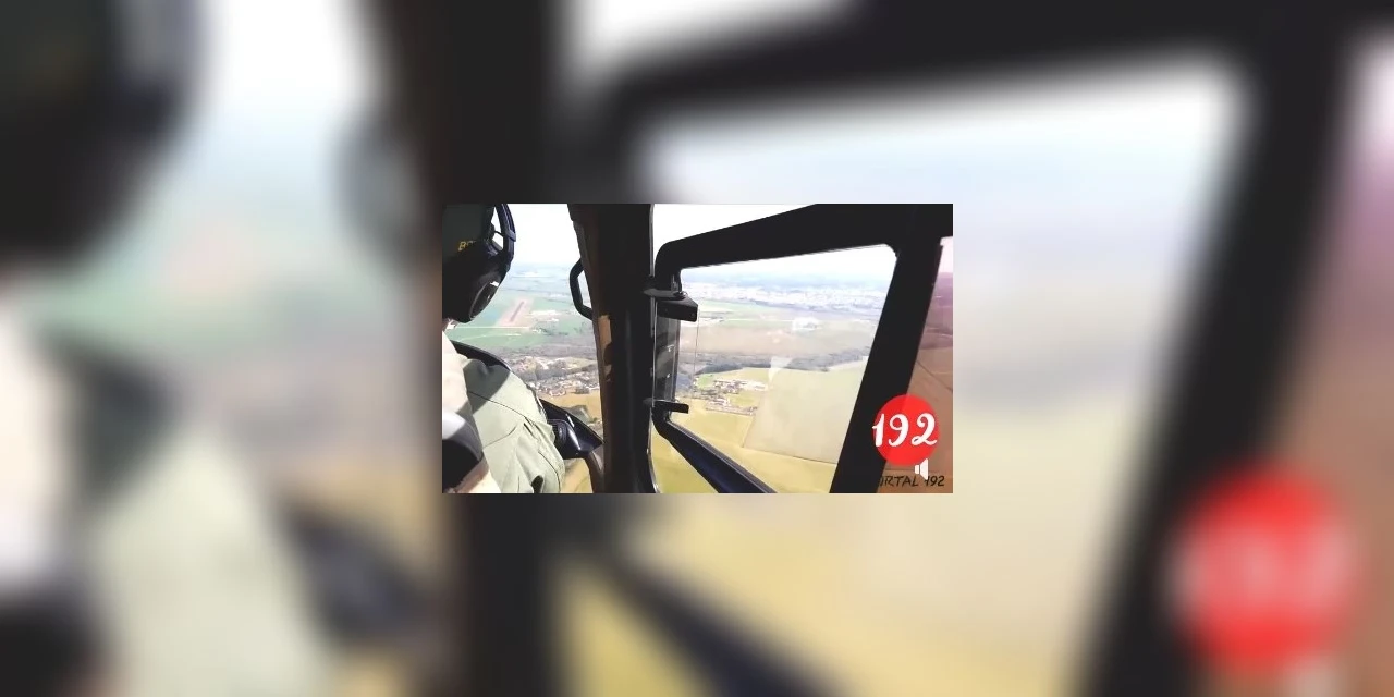 Imagens aéreas mostram transferência de paciente para Ponta Grossa