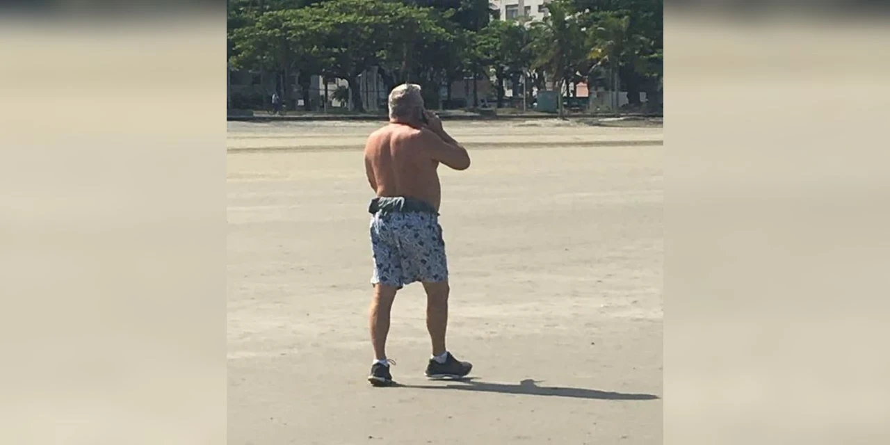 De boas pela praia desembargador é flagrado sem mascara e continua com ironias aos GMs