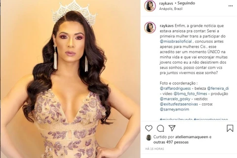 Rayka Vieira será a primeira mulher trans a disputar concurso de Miss Brasil