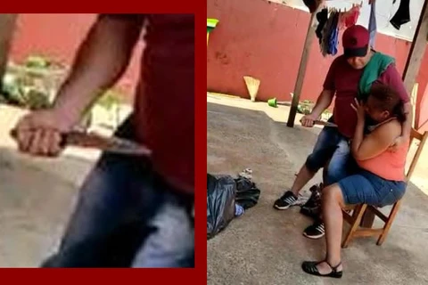 Homem tenta matar mulher a facadas e acaba preso; Veja vídeo!