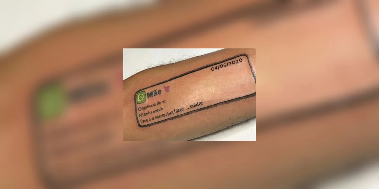 Filho faz tatuagem com a última mensagem da mãe: gratidão