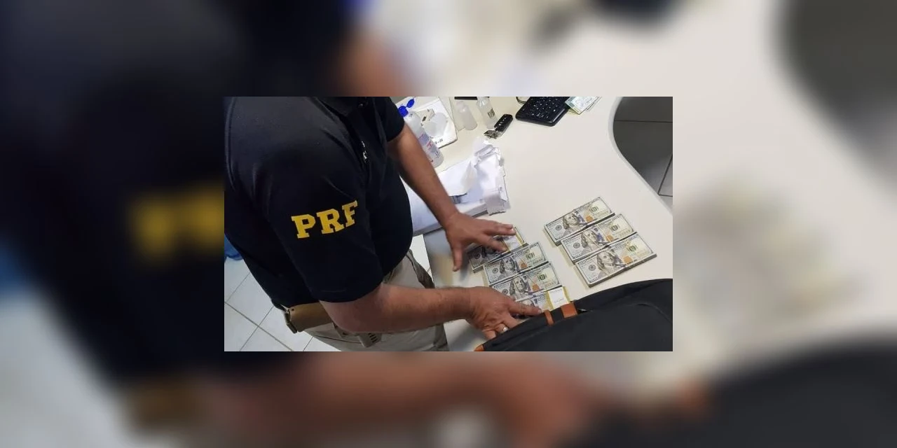 Polícia apreende mais de 120 mil dólares sem origem comprovada com rapaz, na BR-277