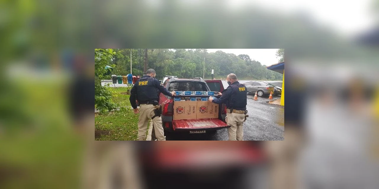 Perseguição policial termina com apreensão de cigarros do Paraguai e motorista preso