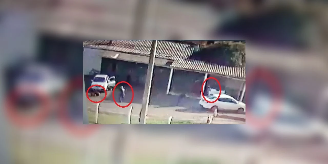 Câmeras de segurança flagram tiroteio que terminou com duas mortes em PG