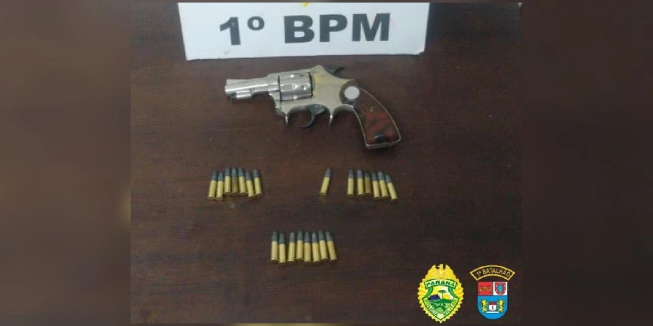 PM apreende arma e munições durante atendimento de violência domestica em PG