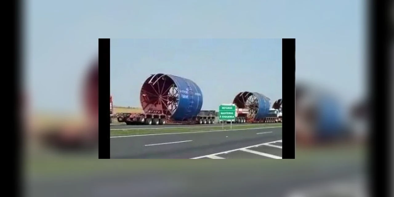 Transporte de peças gigantes causa lentidão na BR-376 em PG; veja vídeo!
