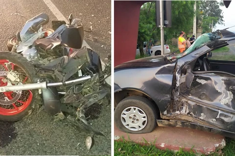 Homem morre após acidente entre carro e moto, na Souza Naves