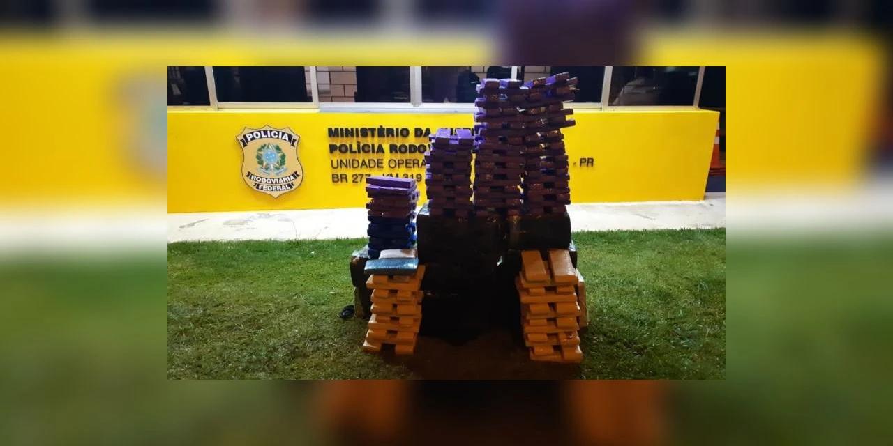 Traficante que transportava mais de 280 quilos de maconha é preso após acidente na BR-277
