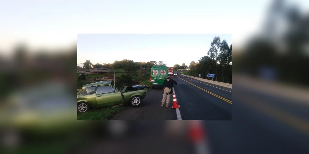Acidente entre automóvel e caminhão faz uma vítima fatal em Teixeira Soares