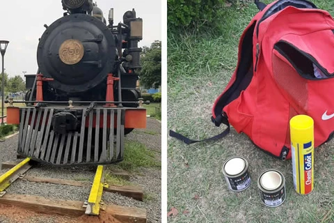 Guarda Municipal de PG prende individuo pichando a Maria Fumaça