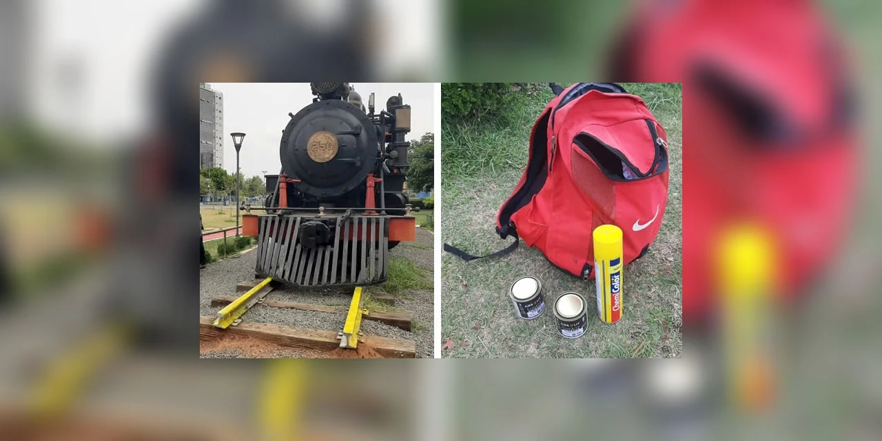 Guarda Municipal de PG prende individuo pichando a Maria Fumaça