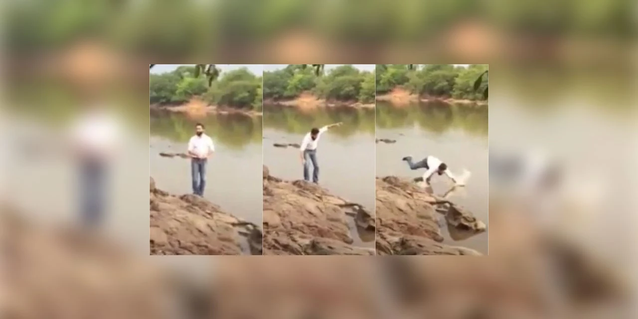 Candidato a prefeito vai gravar vídeo próximo ao rio, desequilibra e cai; Assista!