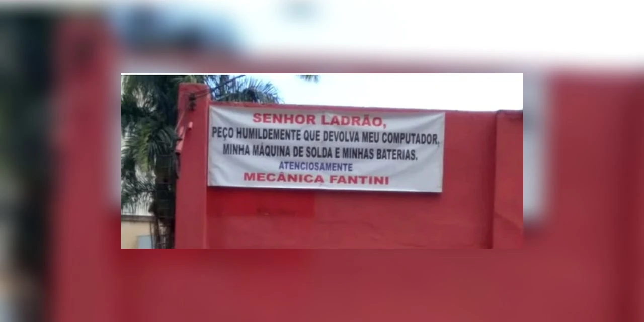 Mecânico pede que ladrão devolva objetos  furtados em BH