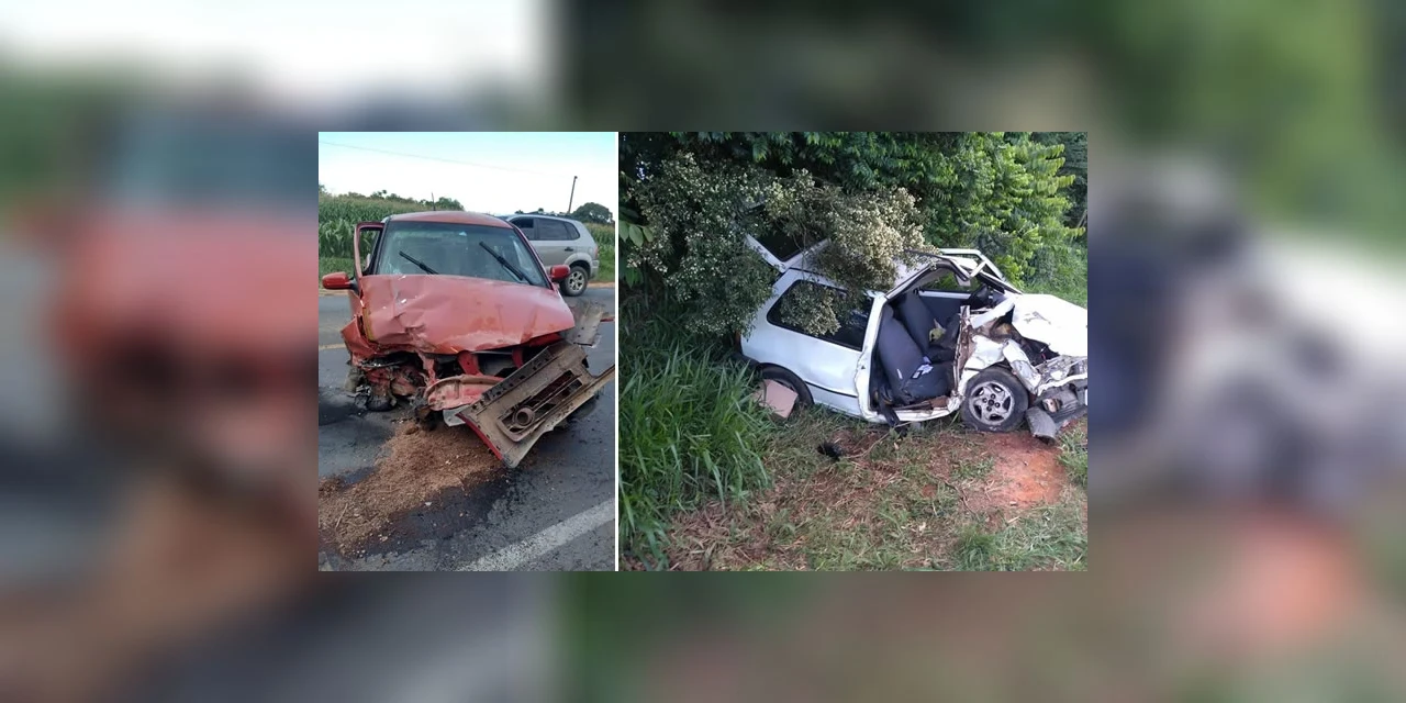 Veículos batem de frente na PR-151, em Palmeira