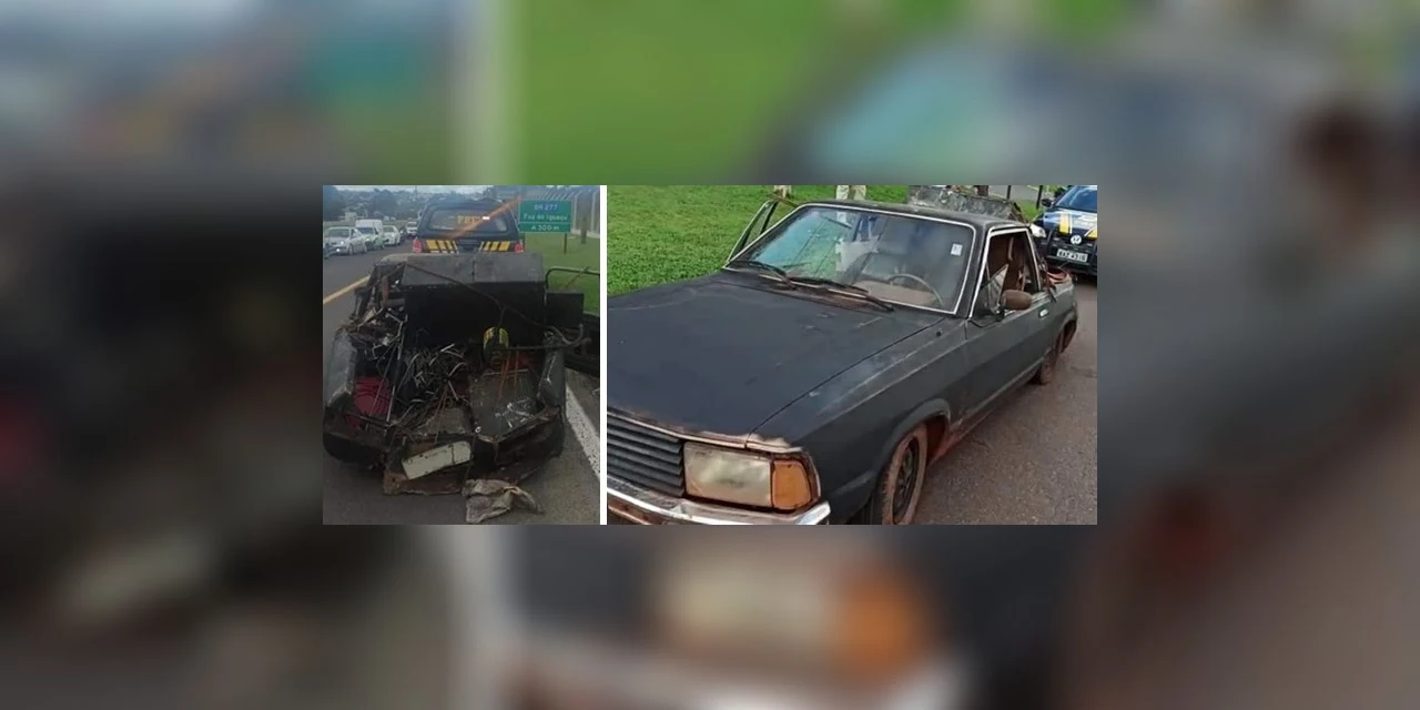 Veículo em mau estado de conservação é apreendido pela PRF; condutor foi multado em mais de 2 mil reais