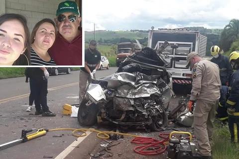 Pai, mãe e filha morrem após acidente, em Guarapuava