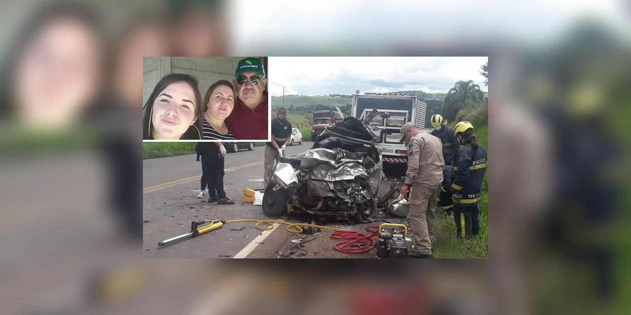 Pai, mãe e filha morrem após acidente, em Guarapuava