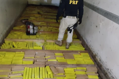 PRF apreende quase uma tonelada de maconha em caminhão frigorífico