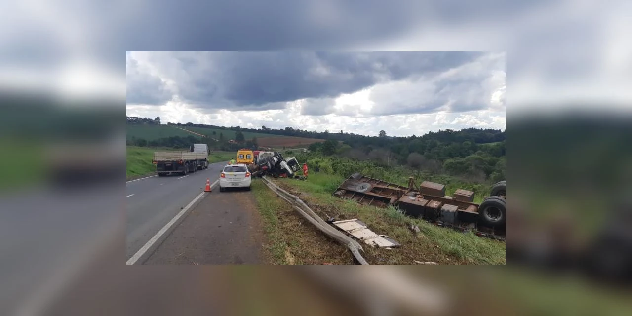 Caminhoneiro morre após acidente na BR-376, em Ponta Grossa