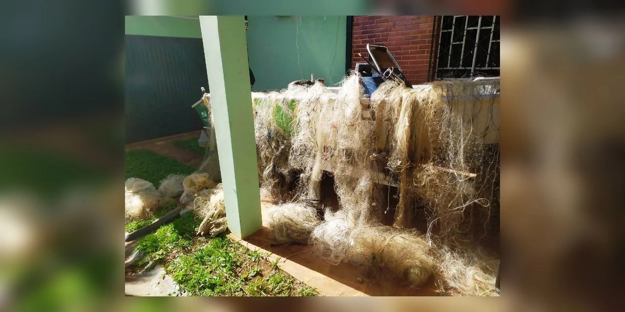 Polícia Ambiental apreende mais de 900 metros de redes de pesca predatória, em Telêmaco Borba