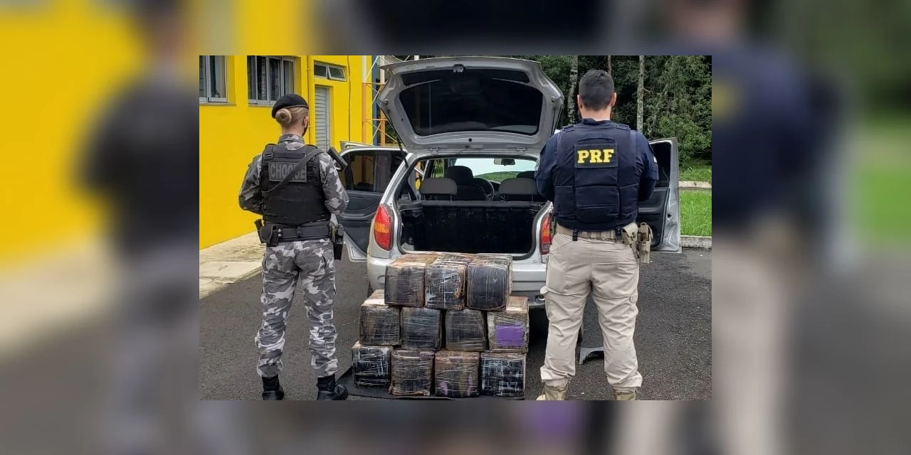 PM e PRF apreendem 220 quilos de maconha na BR-277
