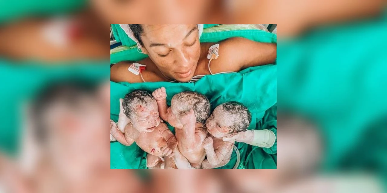 Mãe de gêmeos dá à luz trigêmeos em Itajaí