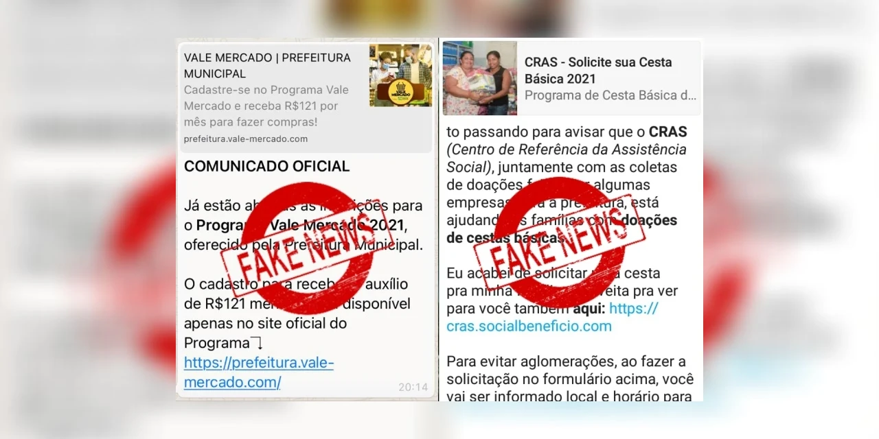 Prefeitura alerta para 'vale mercado falso' nas redes sociais