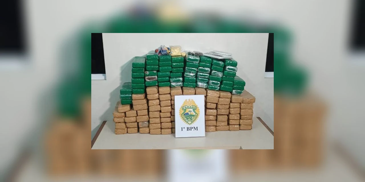 Polícia apreende 85 kg de drogas e detém duas pessoas por tráfico em Ponta Grossa