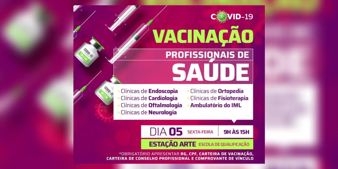 Prefeitura imuniza novo público contra a Covid-19 nesta sexta (05)