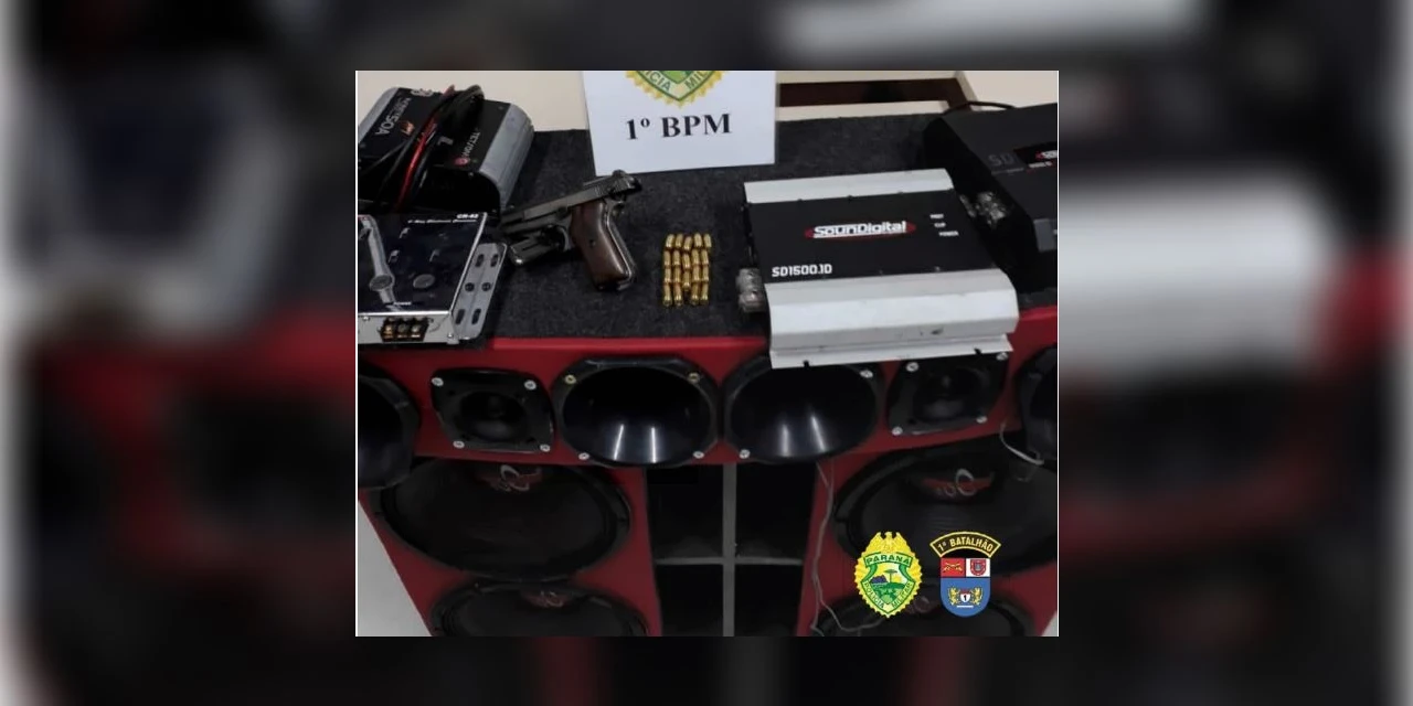 Polícia apreende arma de fogo e munições em festa clandestina na Boa Vista